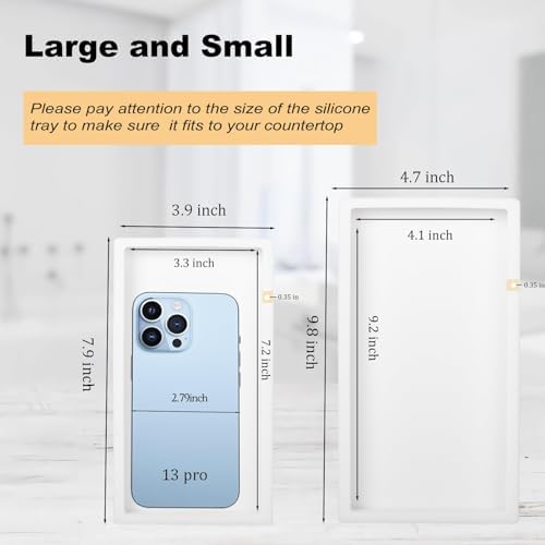 Silicone Bathroom Vanity Tray Dish Soap Holder Sink Organizer, White - Image 5