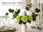 Fake Flowers Bouquet with Vase Faux Silk Flowers Mums Peony Eucalyptus - Image 5