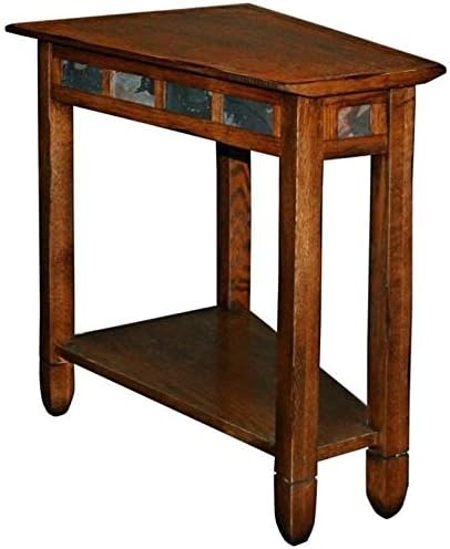 BOWERY HILL Recliner Wedge End Table in Rustic Oak by BOWERYHILL