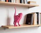 7 Inch Hot Pink Proud Cat Statue - Image 2