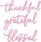 3 Pieces Thankful Grateful Blessed Letter Sign Metal Wall Decor by ESTART