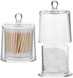 Qtip Holder Apothecary Jars with Lid, 2 Pack Thick Glass, Clear - Image 6