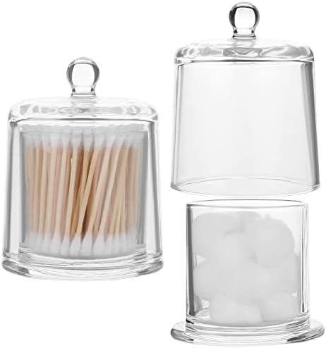 Qtip Holder Apothecary Jars with Lid, 2 Pack Thick Glass, Clear - Image 6