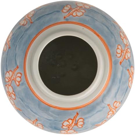 Creative Co-Op Decorative Ceramic Ginger Jar with Lid, Blue - Image 5