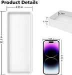 Gurygo 12" Countertop and Vanity Tray - Kitchen Tray for Soap Bottles - Rectangular Vanity Tray for Bathroom - Vanity Trays for Bathroom - Kitchen Soap Dispenser Tray,White - Image 3
