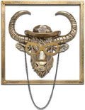 JJALIGHTS Exquisite Resin Animal Head Wall Sculpture (Gift Metal Frame) - Imitation Copper Vintage Decor for Living Room, Bedroom & Office | Decorative Wall Hanging Art (Bison) by JJALIGHTS