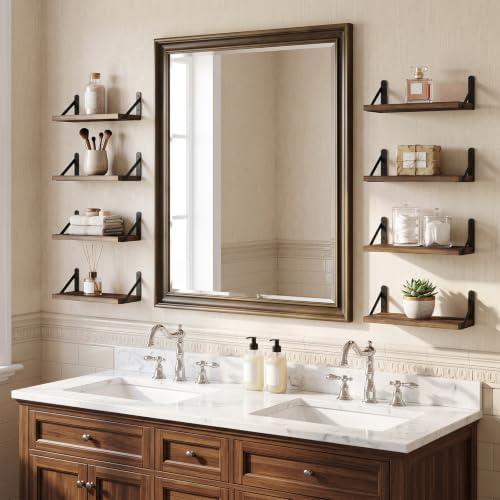 Fixwal Floating Wall Shelves, Set of 8, Width 4.75 Inches, Dark Carbonized - Image 5