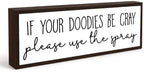Funny Bathroom Wood Sign, If Your Doodies Be Cray Please Use the Spray, Funny Farmhouse Bathroom Wall Decor, Farmhouse Solid Wood Sign for Restroom, Rustic Bathrooms Decor Gift, 9.5 x 3.1 Inches by Unknown