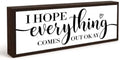 Bathroom Wood Decor Sign, Funny Farmhouse Bathroom Wall Decor, Inspirational Bathrooms Wooden Sign, Rustic Solid Wood Bathrooms Wall Signs, Decorative Gift for Home Restroom 9.5x3.1 Inches by Unknown