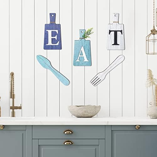 Jetec Cutting Board Eat Sign Set Wall Decor, Dark Blue, Light Blue, White - Image 6