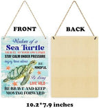 Sea Turtle Decor Inspirational Turtle Decor Plaque Signs Gifts for Turtle Lovers Gift Ideas for Friends Office Bedroom Living Room Home Beach House Nursery Wall Art Decor Wooden Hanging Sign 8x10 Inch - Image 7