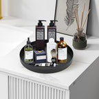 Black Round Decorative Serving Tray,12 Inch Metal Platter for Coffee Table Centerpiece, Circle Tray Counter and Dining Table Decor - Image 4