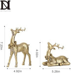 DN DECONATION 2pcs Gold Christmas Reindeer Figurines, Table Christmas Decor - Image 6