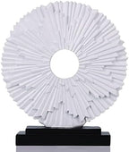White Home Decor Sculpture, Unique Round line Statue, Modern Home Decor, Decorative Panel Statue for Living Room tv Cabinet, Office, Coffee Table, Dining Table Center White Decor by DOVDOVHomeDecoration