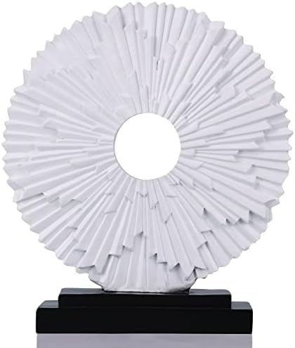 White Home Decor Sculpture, Unique Round line Statue, Modern Home Decor, Decorative Panel Statue for Living Room tv Cabinet, Office, Coffee Table, Dining Table Center White Decor by DOVDOVHomeDecoration