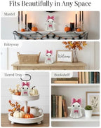 Cute Halloween Ghost Figurine with Pink Bow Tabletop Decor (Pink Ghost) - Image 6