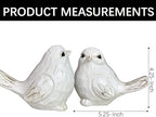 Set of 2 White Bird Decor for Home Decor, Farmhouse Bird Decor Bird Statue Sculpture - Decorative Carved Rustic Distressed Animal Bird Decor Ornaments - Collectible Bird Figurine | Spring - Image 2