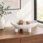 Braxio Decorative Bowl Organic Home Decor - Resin Key Tray for Entryway Table Modern Fruit Bowl for Kitchen Counter Centerpiece Catch All Bowls 10.5 x 9.3 x 4.7 Inch - Image 3