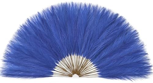 Serwalin 60 Pcs 17.7" Sapphire Blue Faux Pampas Grass Decor Vase Filler by Serwalin