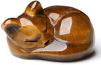 QINJIEJIE Tiger Eye Cat Decor Crystal Figurine Sleeping Cat Healing Crystal by QINJIEJIE