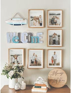 Welcome Wood Freestanding Stacking Alphabet Sign 16x5 Inches - Image 2