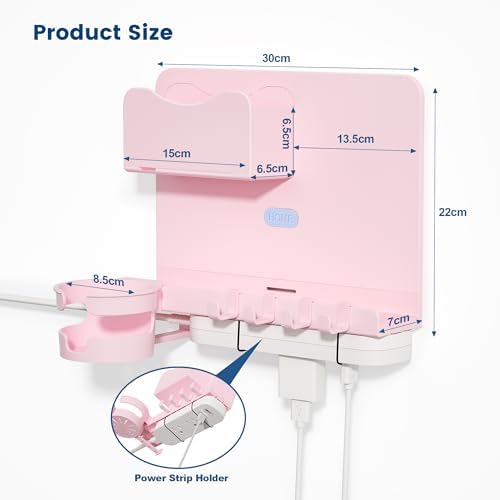 Floating Shelves for Bedside Shelf Accessories Organizer, Wall Mount Shelf Stick On, Cute Room Decor Aesthetic, Girls Room Decor, Cool Stuff for Bedroom Storage and Organization (Pink) - Image 3