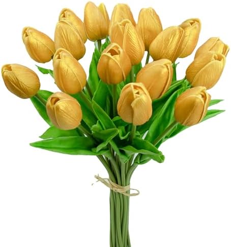 Mandy's 20pcs Artificial Gold Tulips by Mandys