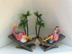 MUAMAX 2Pcs Pink Flamingo Figurines Resin Flamingo Bird Sculpture,Small Flamingo Ornaments for Coastal Home Wedding Decor, Housewarming Flamingo Gifts for Woman,Desk Tropical Holiday Decoration - Image 5