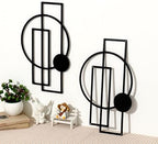 OYEFLY 2 Pcs Metal Abstract Wall Art,Modern Geometric Decor (Black, style 1) - Image 7