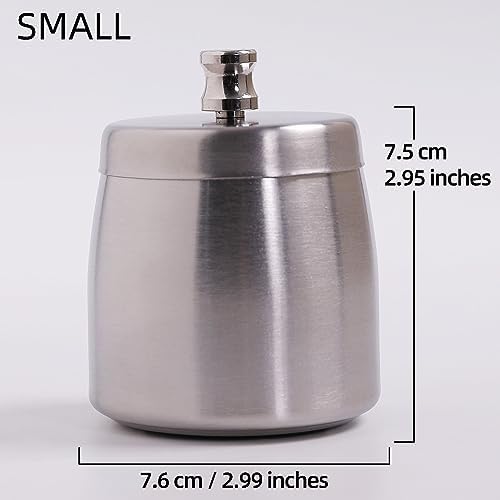 Small Ashtray with Lid for Cigarette, Stainless Steel Smokeless Odorless Windproof Ashtrays for Home Office Tabletop Outside Patio Outdoor Balcony(2.99"x2.68"x2.95") - Image 2