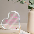 Love Heart Shaped Acrylic for Women, Pink Romantic "For My Girl" Decorative Gift, Anniversary Valentine's Day Gift, Couple Desk Decoration, Valentines Day Office Desk Accessories Decoration 4x4 Inch - Image 4