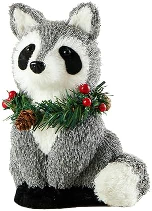 naturevibe 7.5 Inch Sisal Raccoon Figurine for Rustic Christmas Decorations by Unknown