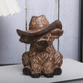 Vintage Western Cowboy Animal Figurine - Resin Decorative Statue with Star-Embellished Hat, Rustic Home Décor Accent for Shelf/Table, Collectible Gift for Western Enthusiasts (NIUZAI) by Unknown