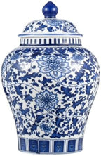 Small Blue and White Ginger Jar with Lid, 7.87 Inch Ceramic Chinoiserie Ginger Jar, Decorative Porcelain Ginger Vase with Exquisite Floral Patterns for Home, Living Room & Office by Unknown