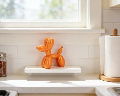 4 Inch Glossy Orange Balloon Dog Sculpture - Image 5