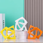 Jax Geometric Yellow Knot Statue Decor, Home Bookcase Centerpiece and Tabletop Sculpture, For Home Decor Accent Cube Ornaments - Image 7