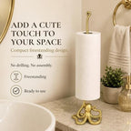 WallCharmers Gold Octopus Paper Towel Holder & Metal Toilet Paper Stand - Image 4