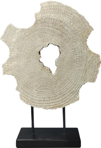 Modern Abstract Decorative Sculpture, Dining Living Room Desk Decor,Geometric Home Decor Statues,Shelf Top Decor Aesthetics, Wood Grain White by LAIKEARTS
