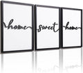 3D Wood Home Sweet Home Wall Art, Modern Home Sweet Home Sign for Large Living Room Wall Decor(Ready to Hang, Set of 3, 12x16 Inch, Framed) by KIOSSUT