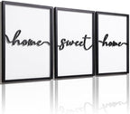3D Wood Home Sweet Home Wall Art, Modern Home Sweet Home Sign for Large Living Room Wall Decor(Ready to Hang, Set of 3, 12x16 Inch, Framed) by KIOSSUT