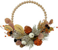 TEMPUS 16" Artificial Fall Wooden Beads Wreath with Leaves, Chrysanthemums & Mini Pumpkins - Handcrafted Harvest Decor for Front Door, Wall, Farmhouse (Indoor/Outdoor Use) by TEMPUSDECOR