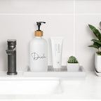 Silicone Bathroom Vanity Tray Dish Soap Holder Sink Organizer, White - Image 2