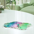 Acrylic Coaster Decorative Plates, Irregular Bar Drink Coaster, Clear Cloud Shape Coffee Cup Coaster, Perfect for Tabletop Protection and Accessories Display.(Iridescent) - Image 3
