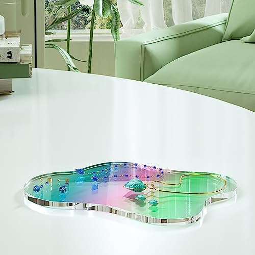 Acrylic Coaster Decorative Plates, Irregular Bar Drink Coaster, Clear Cloud Shape Coffee Cup Coaster, Perfect for Tabletop Protection and Accessories Display.(Iridescent) - Image 3