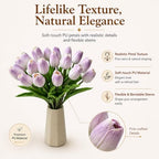 Mandy's 20pcs Artificial Light Purple Tulips - Image 2