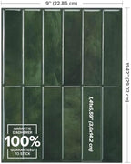Smart Tiles Peel and Stick backsplash, Stacked Forest Green, 11.43"x9" - Image 3