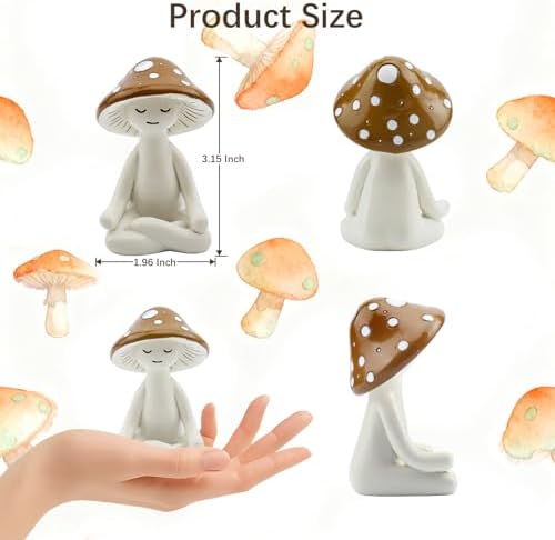 Mushroom Decor, Cute Resin Mushroom Statue, Home Garden Decor - Image 6