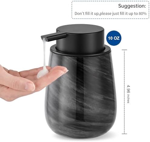 Glass Marble Liquid Hand Soap Dispenser,Black Soap Dispenser - Image 3