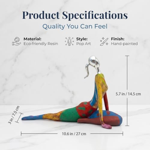 Octdays Art Female Sculpture Figurine, Colorful Yoga Statue for Home Decor - Image 2