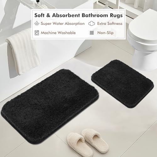 Glass Bathroom Accessories Set, Bathroom Set with Shower Curtain and Rugs, Soap Dispenser, Soap Dish, Cup, Qtip Jar, Toothbrush Holder, Stylish & Functional Bath Decor for Home, Apartment - Image 3